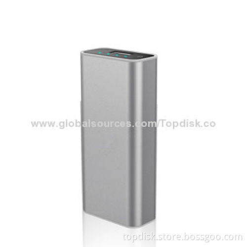 Lithium-ion Gray Dual-USB Port Power Bank with 4 LED Indicators for smartphone